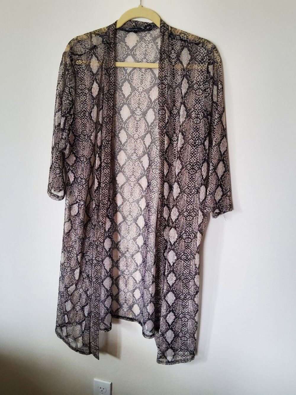 Sheer Animal Print Duster Cardigan plus size 1X